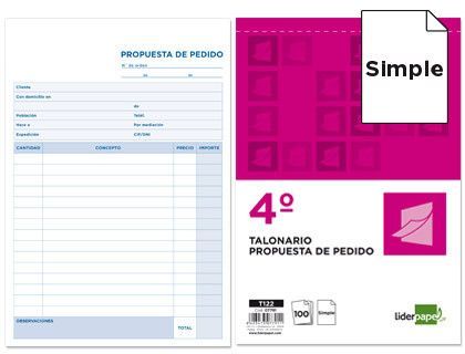 Talonario Liderpapel Pedidos Cuarto 122