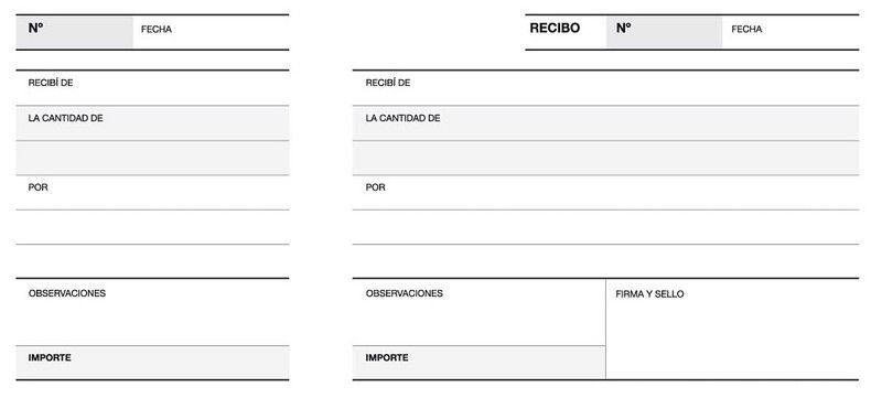 Talonario recibo 1/3 apaisado lito A-16 CAT