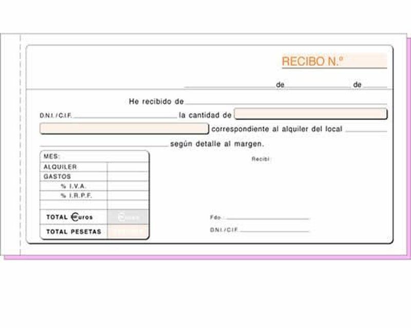 Talonario Recibos con matriz