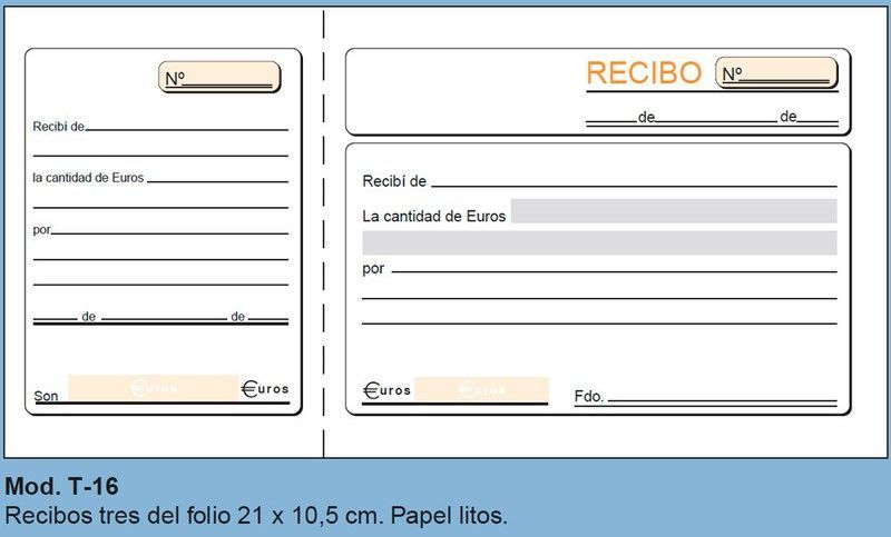 Talonarios de recibos Loan. Varios modelos
