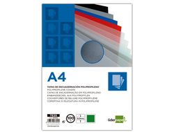 Tapa encuadernacion liderpapel polipropileno a4 0.5mm verde opaco paquete de 100 unidades