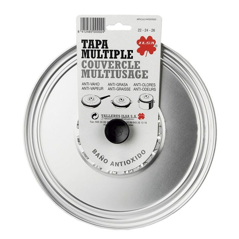 Tapa metálica antivaho Tapadera Antivaho Aluminio, 36 Cm.