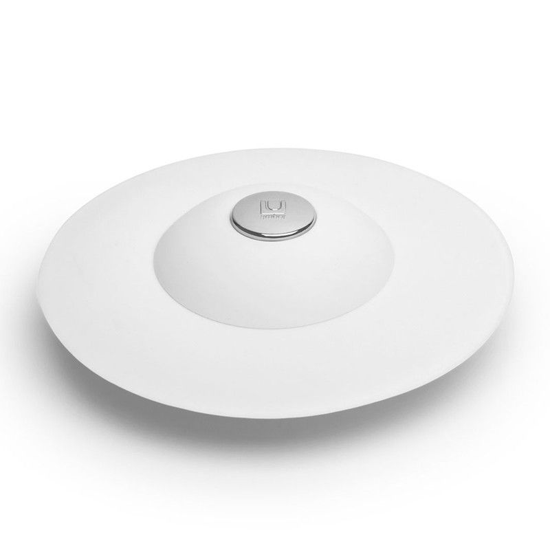 Tapón de drenaje y atrapacabello Flex blanco, 10x10x3cm