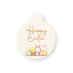 Tarjeta bola blanca Happy Easter Ø4cm (preciox24) min.24