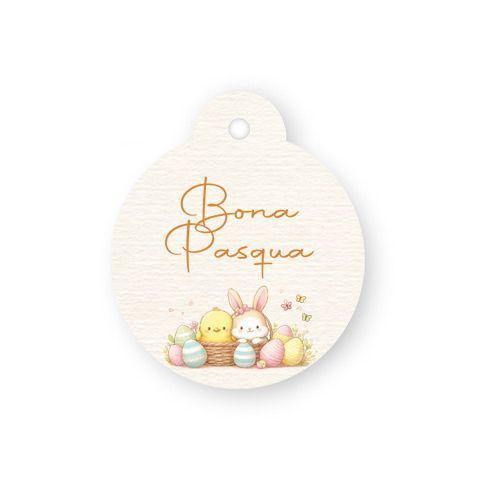 Tarjeta Bona Pasqua Ø4cm (preciox24) min.24