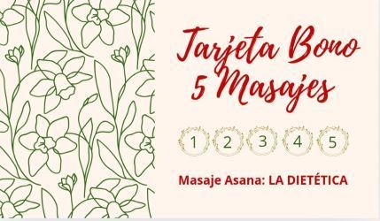 Tarjeta Bono 5 masajes de La Dietética