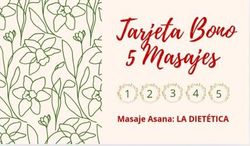 Tarjeta Bono 5 masajes de La Dietética