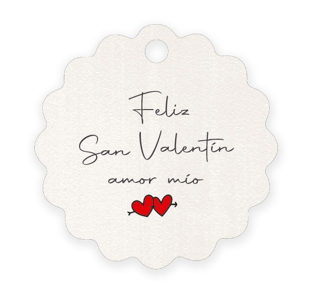 Tarjeta flor 4cm. Feliz San Valentín, mi amor (precio x 28u), min.28