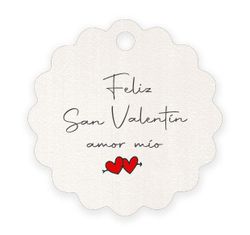 Tarjeta flor 4cm. Feliz San Valentín, mi amor (precio x 28u), min.28