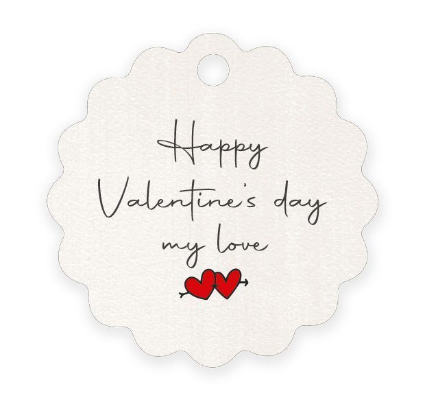 Tarjeta flor 4cm. Happy Saint Valentine (preciox28u) min.28