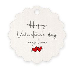 Tarjeta flor 4cm. Happy Saint Valentine (preciox28u) min.28