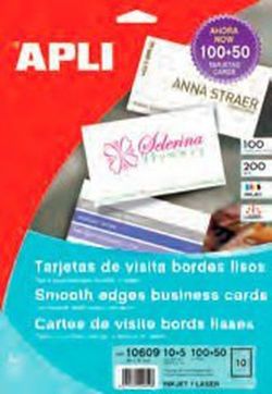 Tarjetas visita en dina-4 precort cartulina