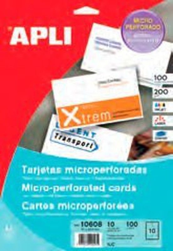 Tarjetas visita en dina-4 precort cartulina