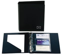 Tarjetero de 4 anillas tamaño cuarto en pvc