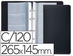 Tarjetero Liderpapel 4 Anillas 15 Fundas de 4 Departamentos 265X145 Mm