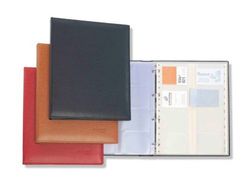 Tarjetero simil piel tamaño folio de 4 anillas