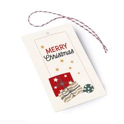 Tarjetón Feliz Navidad regalos con cordel