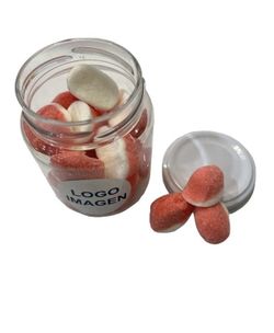 Tarro golosinas besos rosas