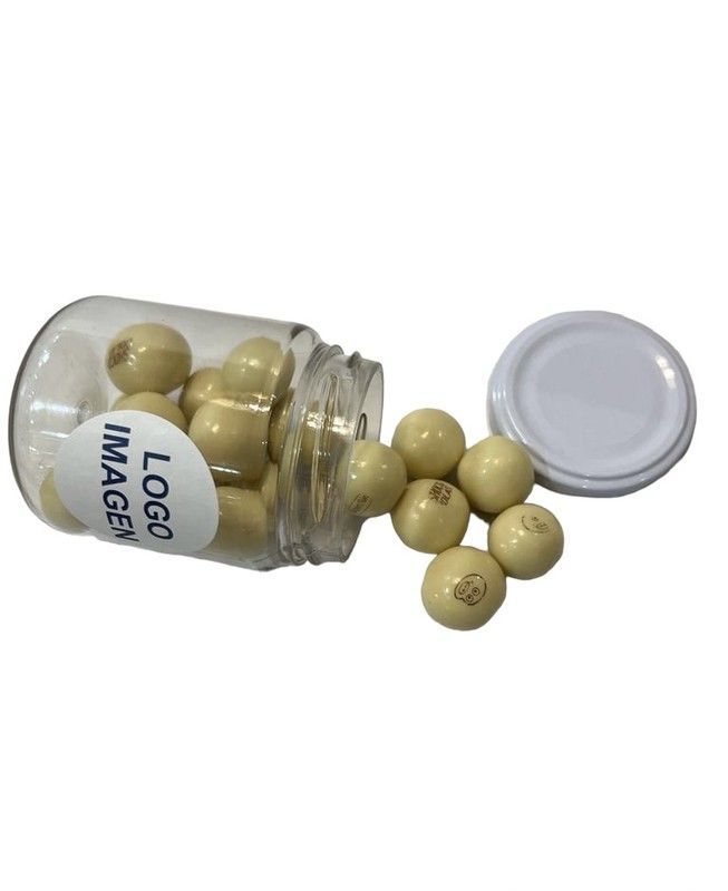 Tarro golosinas shocobolas blancas de Lacasa