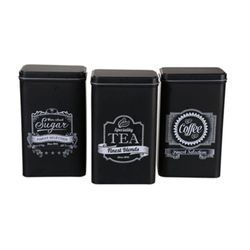 Tarro Metalico. Jgo. 3 Unidades Black