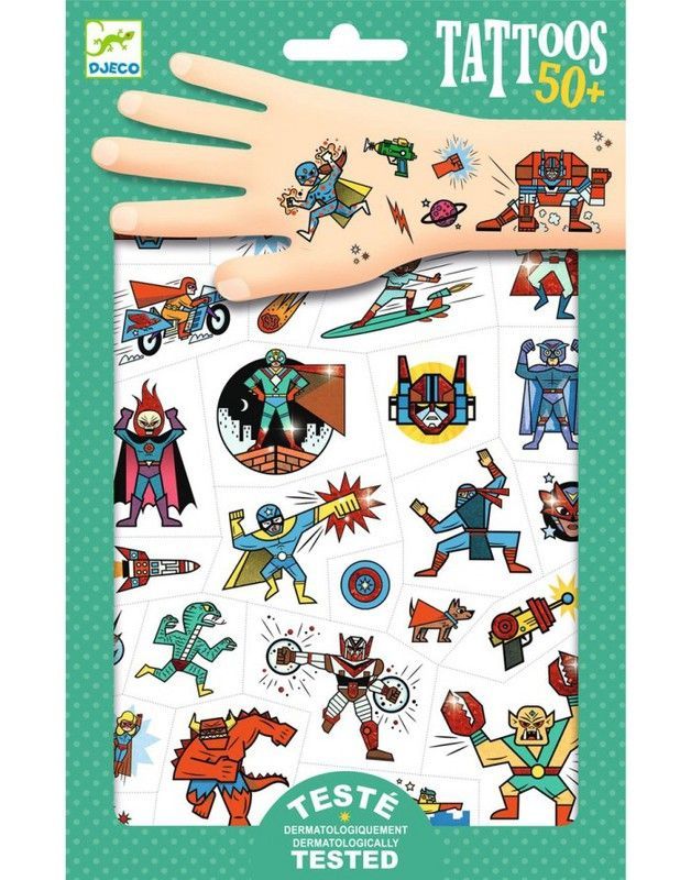 Tatuajes Heroes Vs Villains - Djeco