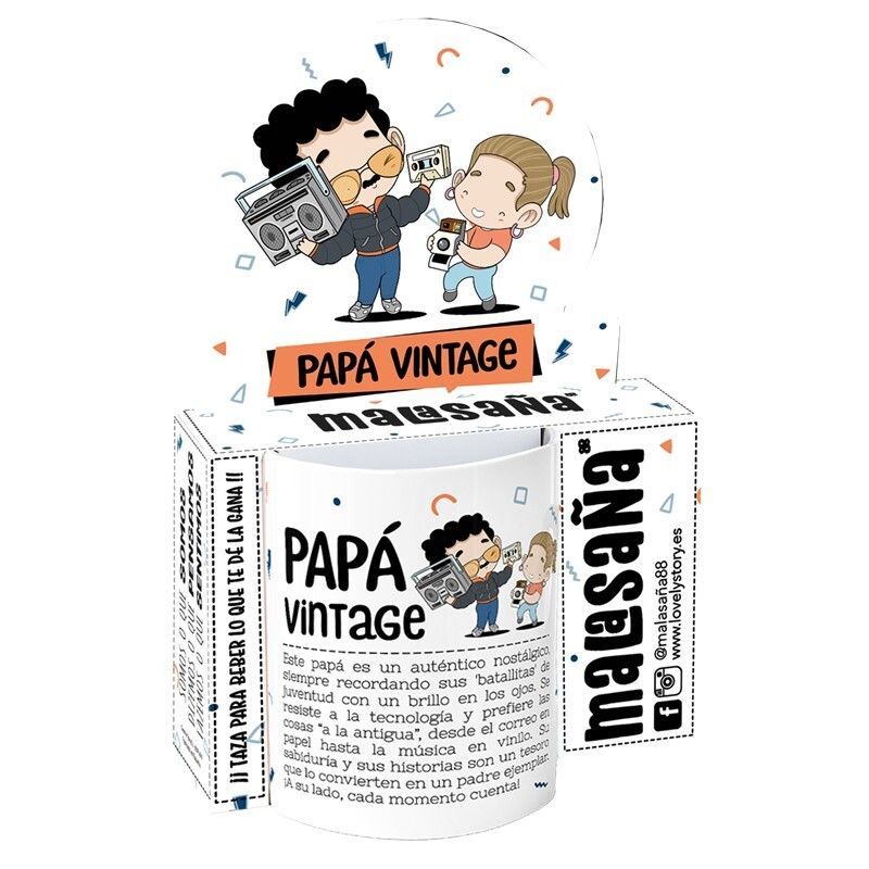Taza 330Ml Papá Vintage Ideal para Regalo