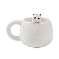 Taza 450 ml Infantil Charm Gato Blanco ITotal Ideal Regalo