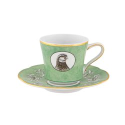 Taza café c/pl. porcelana Casa de Alba, Ø13,2x8,3 cm