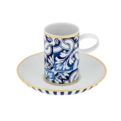 Taza café c/ platillo porcelana Transatlântica, Ø13x7,5 cm