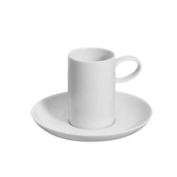 Taza café Cortado c/platillo porcelana Domo Whité, Ø14,1x7,4 cm