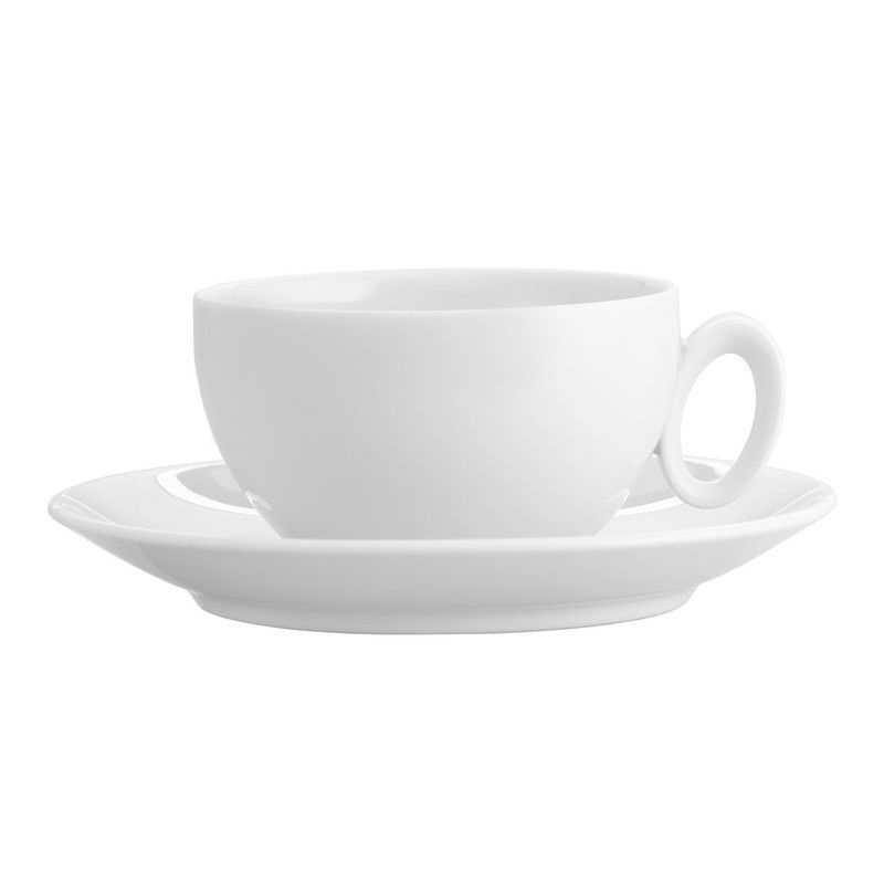 Taza con platillo de porcelana en blanco, Ø 16,7 x 6,2 cm | Broadway White