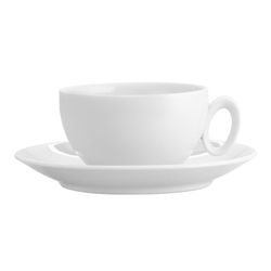 Taza con platillo de porcelana en blanco, Ø 16,7 x 6,2 cm | Broadway White