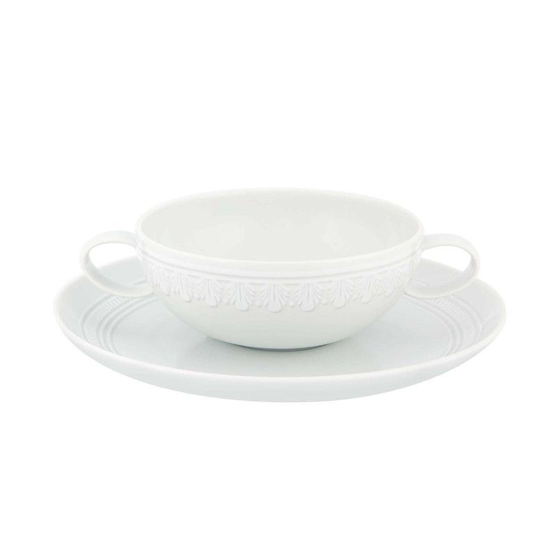 Taza consomé c/ platillo porcelana Ornament, 19,1x0x5 cm