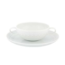 Taza consomé c/ platillo porcelana Ornament, 19,1x0x5 cm