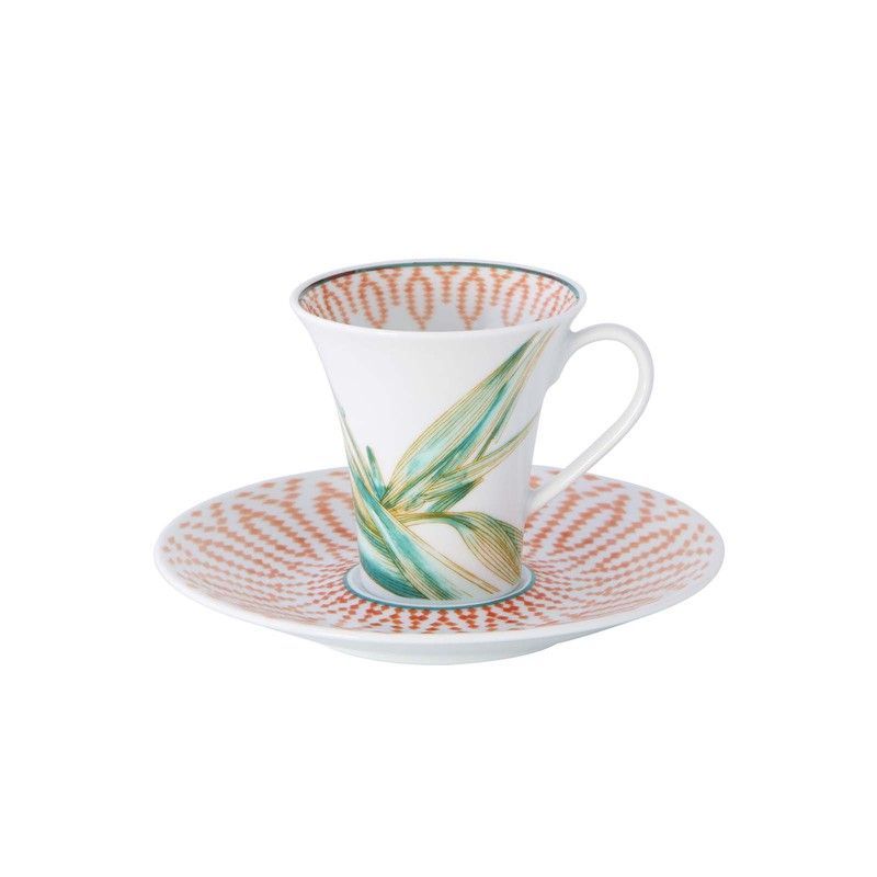 Taza de café con platillo de porcelana, Ø13,5x7,1 cm | Fiji