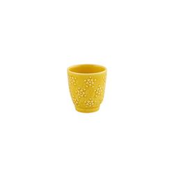 Taza de café de loza en amarillo, 6,3 x 6,3 x 6,8 cm | Flora