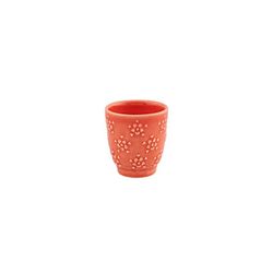 Taza de café de loza en coral, 6,3 x 6,3 x 6,8 cm | Flora