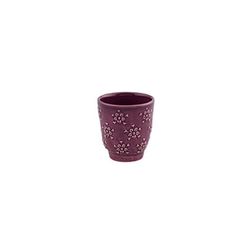 Taza de café de loza en morado, 6,3 x 6,3 x 6,8 cm | Flora