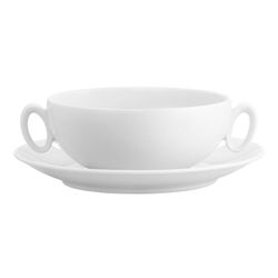 Taza de consomé con platillo de porcelana en blanco, Ø 16,7 x 5,2 cm | Broadway White