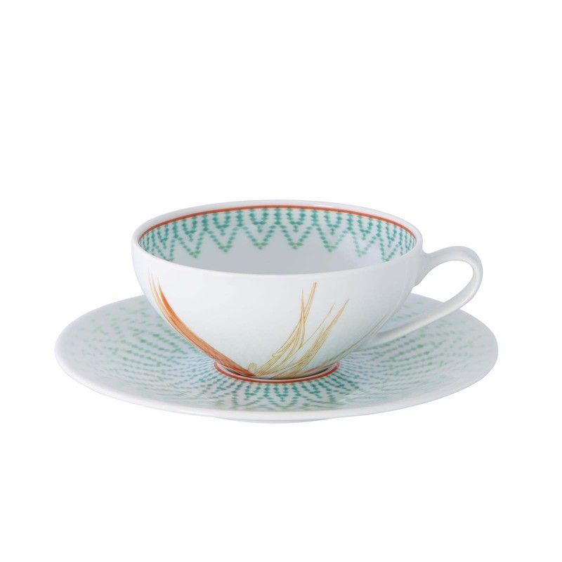 Taza de té con platillo de porcelana, Ø16,5x5,1 cm | Fiji