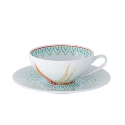 Taza de té con platillo de porcelana, Ø16,5x5,1 cm | Fiji