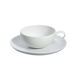 Taza desayuno c/platillo porcelana Domo Whité, Ø19,1x5,7 cm