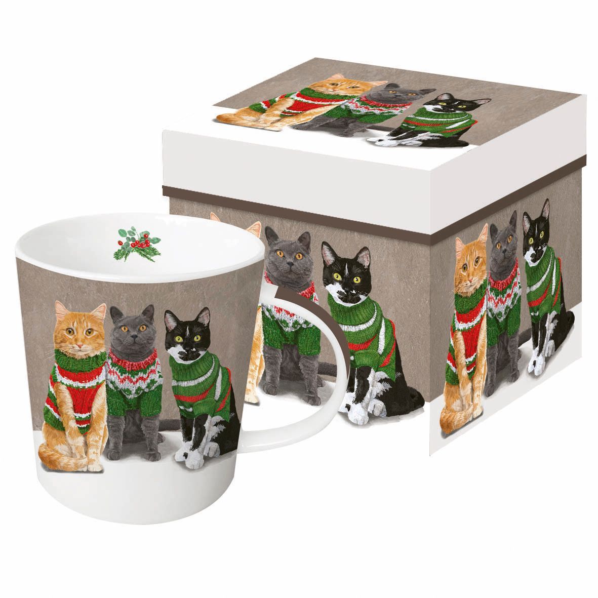 Taza diseño Gatos con Jersey Caja Regalo PPD