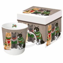 Taza diseño Gatos con Jersey Caja Regalo PPD
