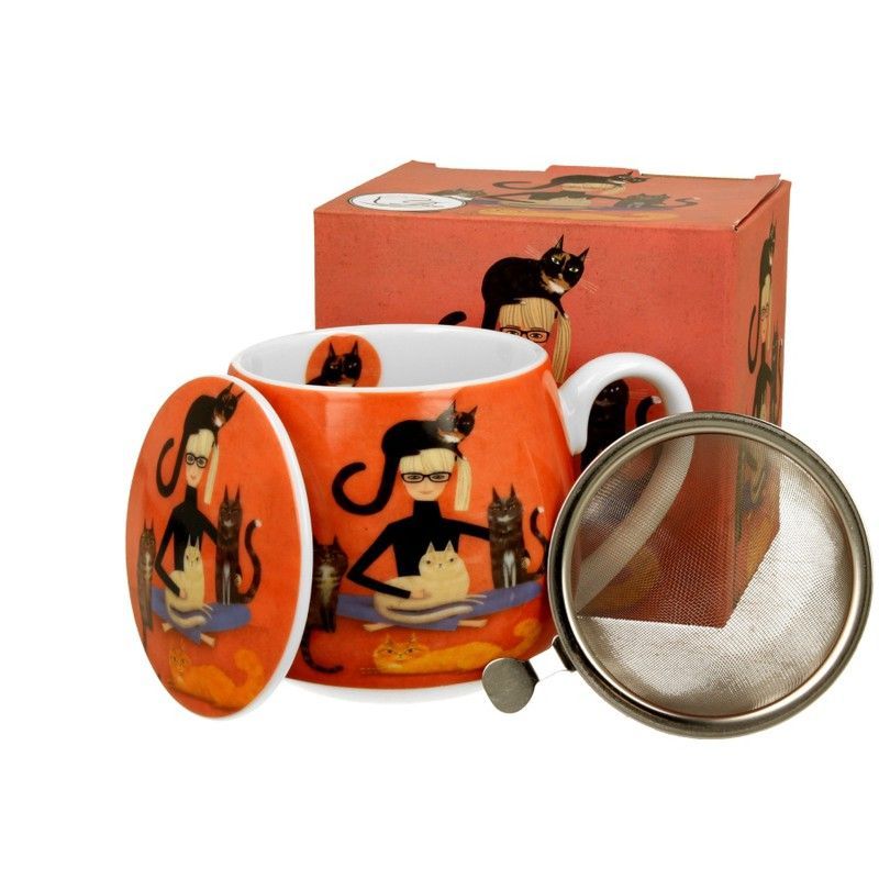 Taza Infusion Gatos Cindy Porcelana para Té e Infusion