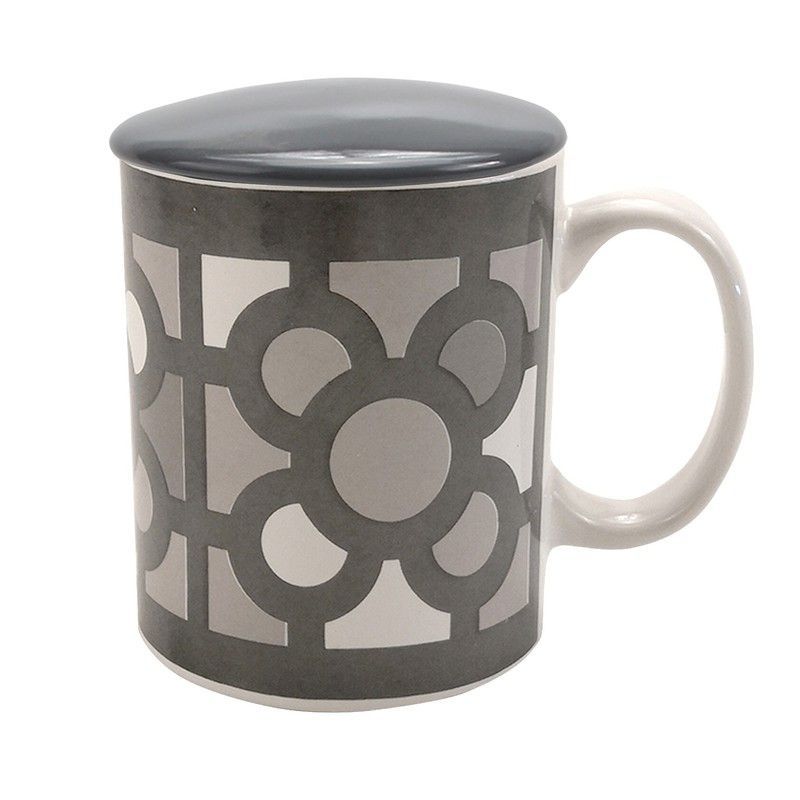 Taza infusion metal diseño urbana gris flor Barcelona