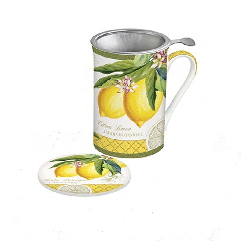 Taza Infusiones Lemon Con Filtro 30 Cl Porcelana Easy Life