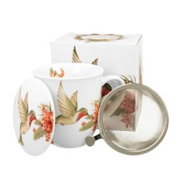 Taza Infusor Hummingbird Duo Porcelana Caja Regalo Porcelana Caja Ideal Regalo