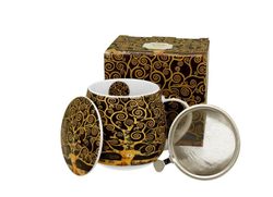 Taza Infusor Tree Of Life Klimt Porcelana para Té e Infusion