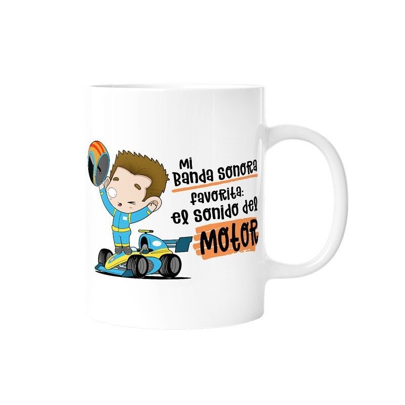 Taza Mi Banda Sonora Favorita: El Sonido Del Motor (Hombre) Ideal para Regalo